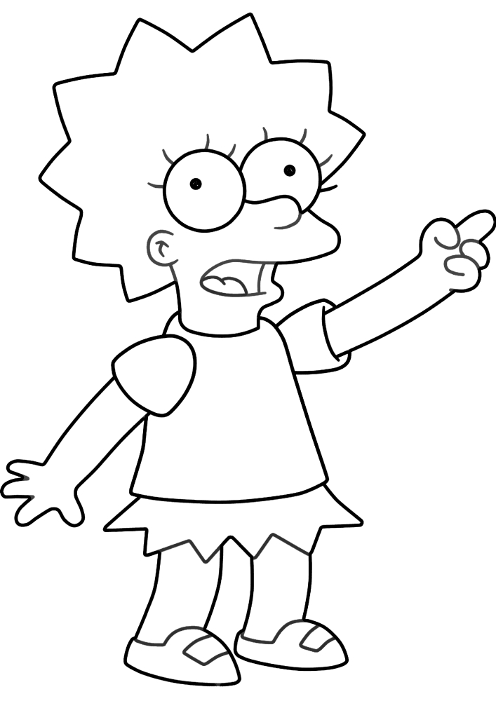 Lisa aponta o dedo
